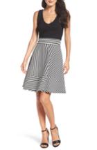 Women's Felicity & Coco Stripe Fit & Flare Dress - Black