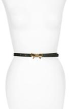 Women's Kate Spade New York Skinny Calfskin Leather Belt - Black