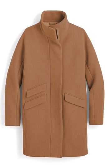 Petite Women's J.crew Stadium Cloth Cocoon Coat P - Brown