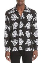 Men's Givenchy Flower Print Woven Shirt Eu - Black