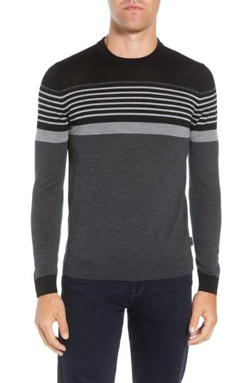 Men's Ted Baker London Giantbu Slim Fit Wool Blend Sweater (m) - Black