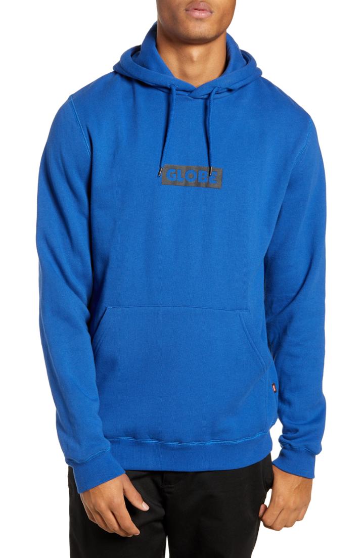 Men's Globe Block Logo Hoodie - Blue