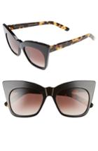 Women's Pared Kohl & Kaftans 52mm Cat Eye Sunglasses - Tortoise Clear/ Brown Gradient