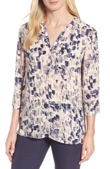 Women's Nic+zoe Petal Or Nothing Brushstroke Blouse - Pink