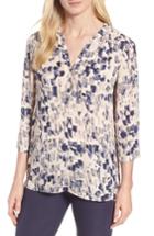 Women's Nic+zoe Petal Or Nothing Brushstroke Blouse - Pink