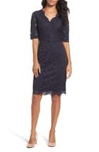 Women's Ellen Tracy Floral Lace Sheath Dress - Blue