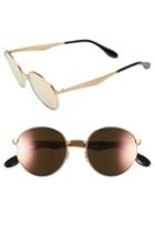 Women's Ray-ban Highstreet 51mm Round Sunglasses - Gold/ Pink