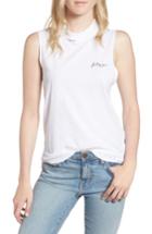 Women's N:philanthropy Dusty Embroidered Mock Neck Tank - White