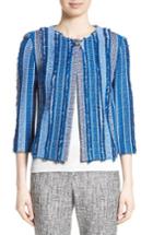 Women's St. John Collection Damik Fil Coupe Knit Jacket - Blue