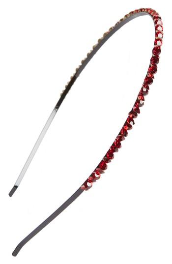 Cara Sparkle Jem Skinny Headband, Size - Red