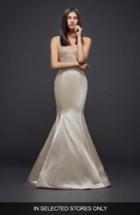 Women's Lazaro Beaded Bodice Satin Mermaid Gown, Size In Store Only - Ivory