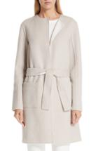 Women's St. John Collection Reversible Double Face Wool & Angora Blend Topper - Beige
