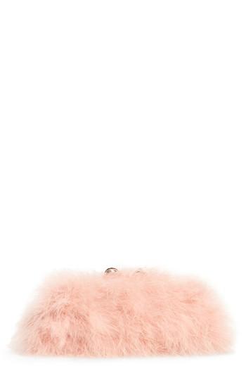 Ted Baker London Loop Bow Feather Evening Bag - Pink