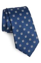 Men's Nordstrom Men's Shop Leary Medallion Silk Tie, Size - Blue