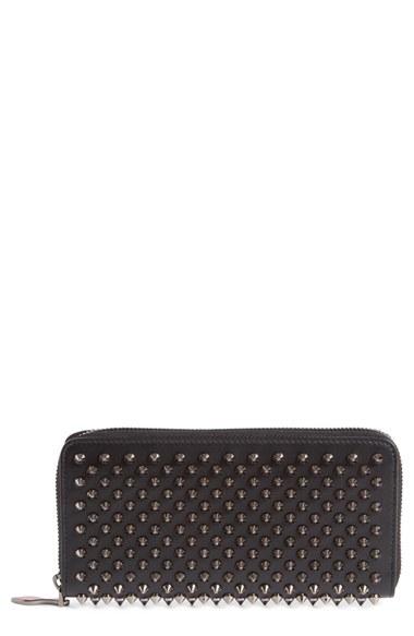 Women's Christian Louboutin Panettone Spiked Calfskin Wallet -