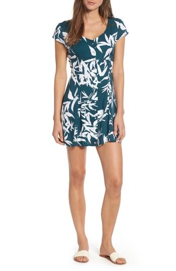 Women's Obey Calico Leaf Print Dress - Green