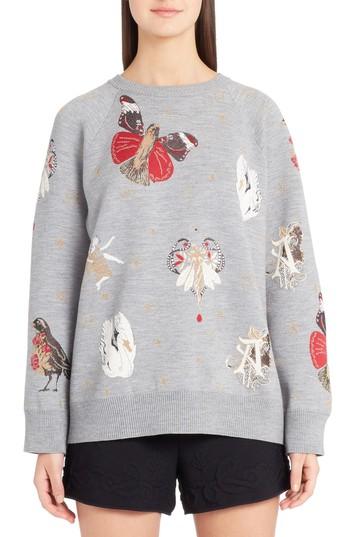 Women's Alexander Mcqueen Gothic Fairytale Jacquard Knit Sweater - Black