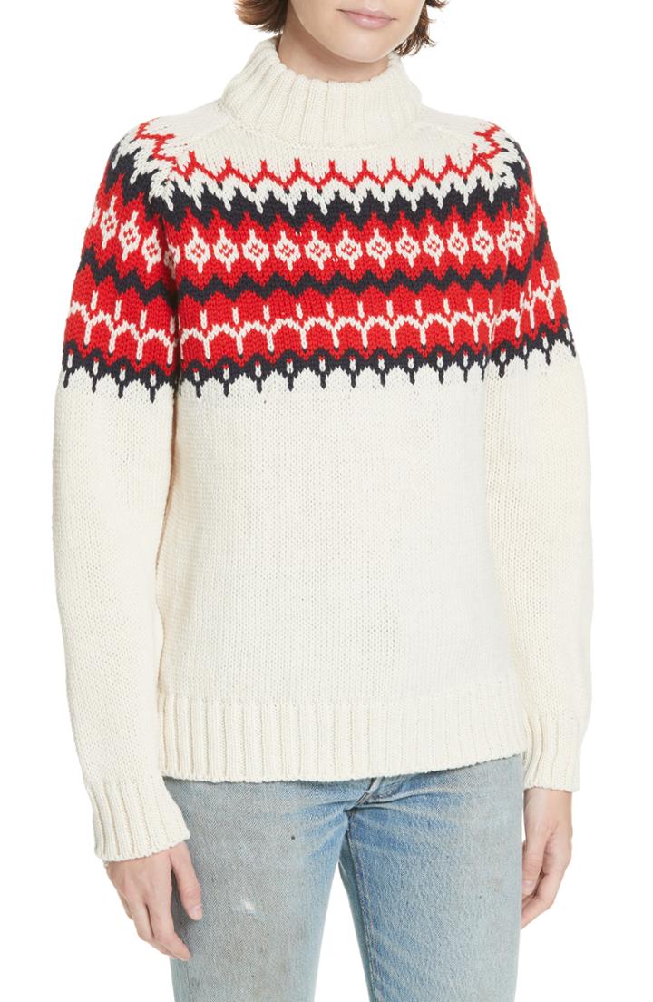 Women's & Daughter Bansha Fair Isle Merino Wool Sweater - Ivory