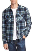 Men's O'neill Glacier Heat Dome Plaid Fleece Shirt, Size - Blue