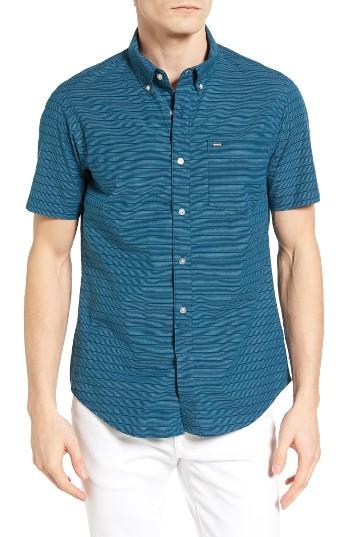 Men's Hurley Riser Striped Woven Shirt, Size - Blue