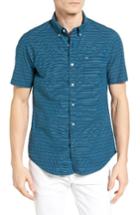 Men's Hurley Riser Striped Woven Shirt, Size - Blue