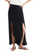 Women's Madewell Two Slit Silk Maxi Skirt - Black
