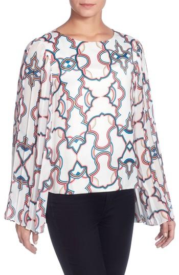 Women's Catherine Catherine Malandrino Deni Pleated Sleeve Top - White