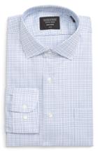 Men's Nordstrom Men's Shop Traditional Fit Non-iron Plaid Dress Shirt - 32/33 - Blue