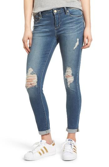 Women's Articles Of Society Karen Ripped Crop Skinny Jeans - Blue