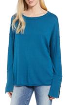 Women's Caslon Zip Cuff Sweater - Blue/green