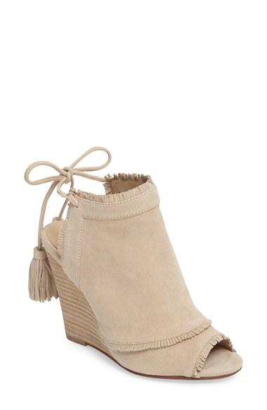 Women's Kristin Cavallari Latakia Open Toe Wedge Bootie .5 M - White