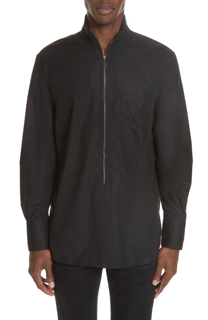 Men's Givenchy Zip Front Cotton Shirt