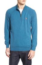 Men's Psycho Bunny Donegal Quarter Zip Pullover, Size - Blue/green