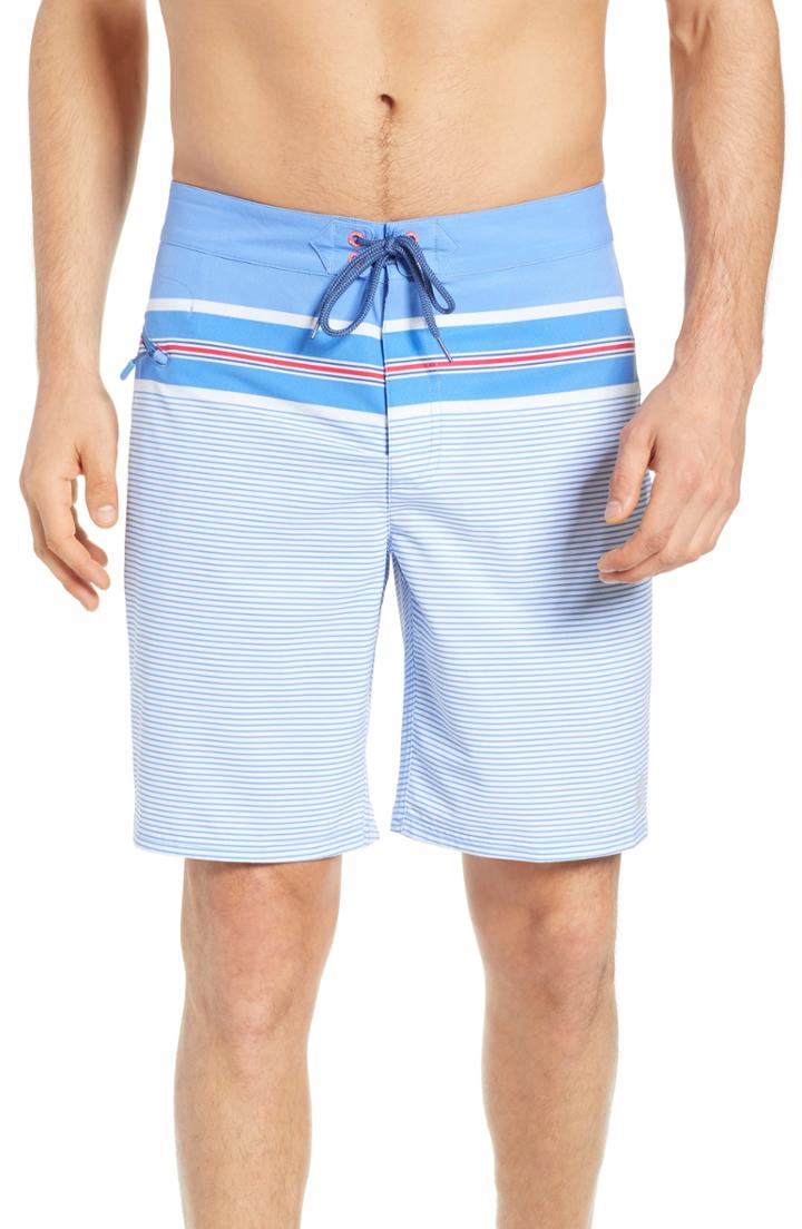 Men's Vineyard Vines Birchcliff Stripe Board Shorts - Blue