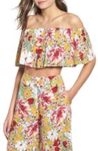 Women's Leith Floral Ruffle Tube Top - Yellow