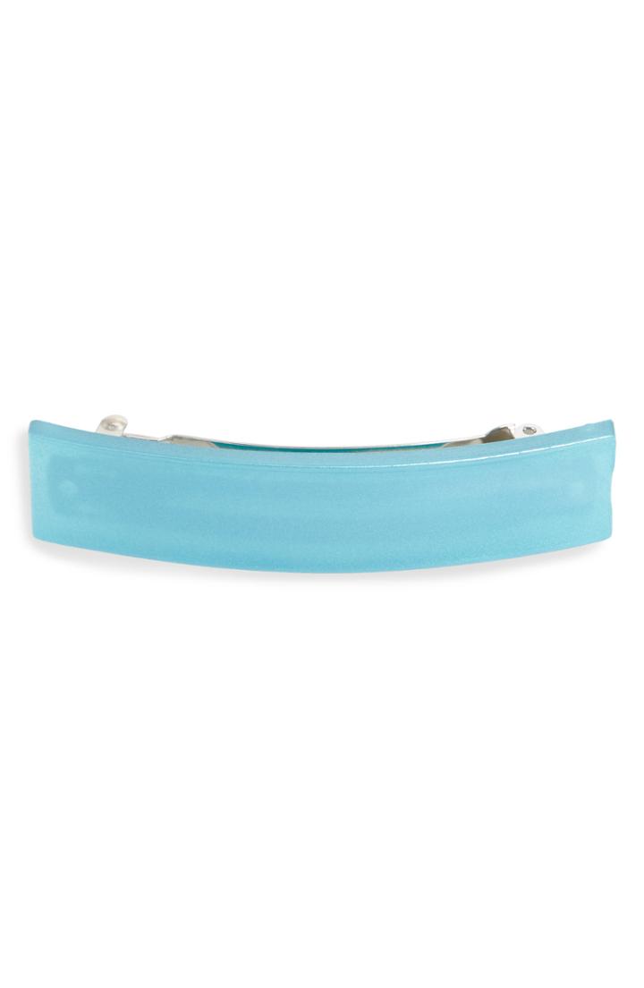 France Luxe Grooved Rectangle Barrette, Size - Blue