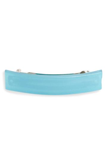 France Luxe Grooved Rectangle Barrette, Size - Blue