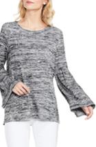 Women's Two By Vince Camuto Bell Sleeve Melange Knit Top - Grey