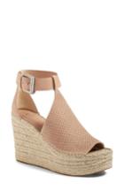 Women's Marc Fisher Ltd Annie Perforated Espadrille Platform Wedge .5 M - Pink