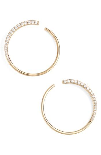 Women's Nadri Half Sparkle Hoops