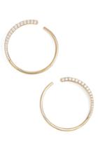 Women's Nadri Half Sparkle Hoops