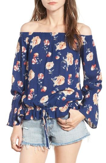 Women's Bp. Floral Print Off The Shoulder Blouse