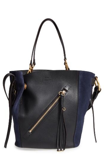 Chloe Medium Myer Calfskin Leather & Suede Tote -