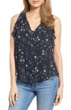 Women's Velvet By Graham & Spencer Star Print Chiffon Top - Black
