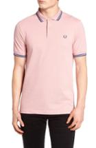 Men's Fred Perry Extra Trim Fit Twin Tipped Pique Polo - Pink