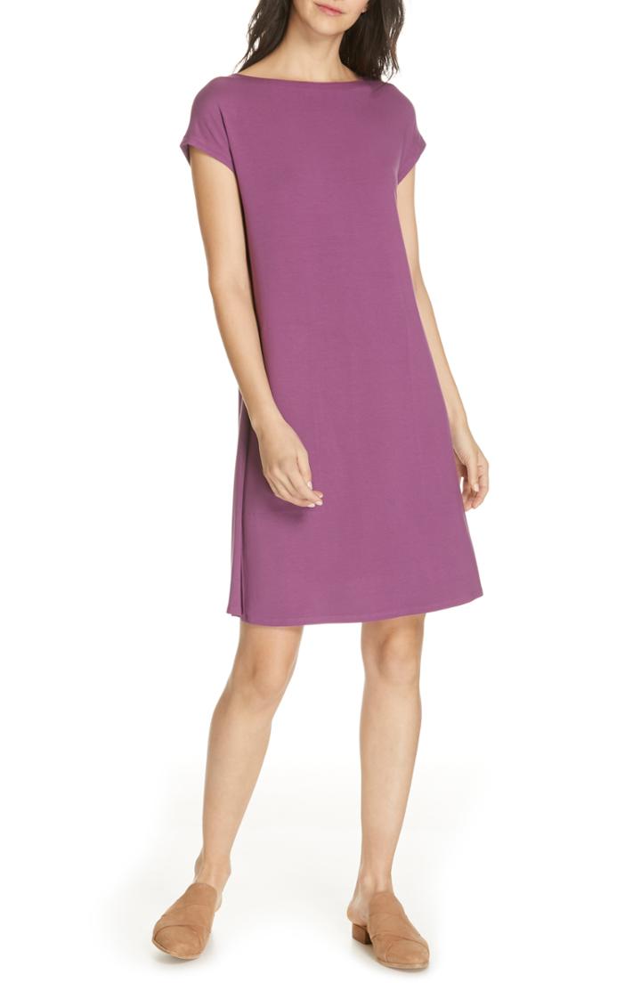 Women's Eileen Fisher Twist Back Dress, Size - Brown