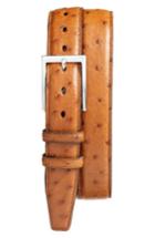Men's Torino Belts Ostrich Leather Belt - Saddle