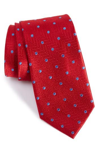 Men's Nordstrom Men's Shop Confetti Dot Silk Tie, Size - Red