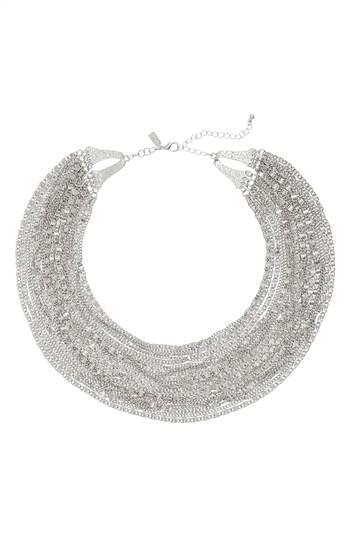 Women's Canvas Jewelry Multi Chain Collar Necklace