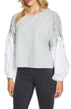 Women's 1.state Drawstring Sleeve Top, Size - Grey